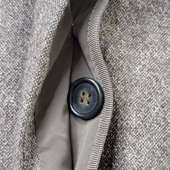 Ann Taylor Tweed Blazer Size 10P Hidden Buttons Zip Front Pockets Wool Blend - Picture 4 of 13